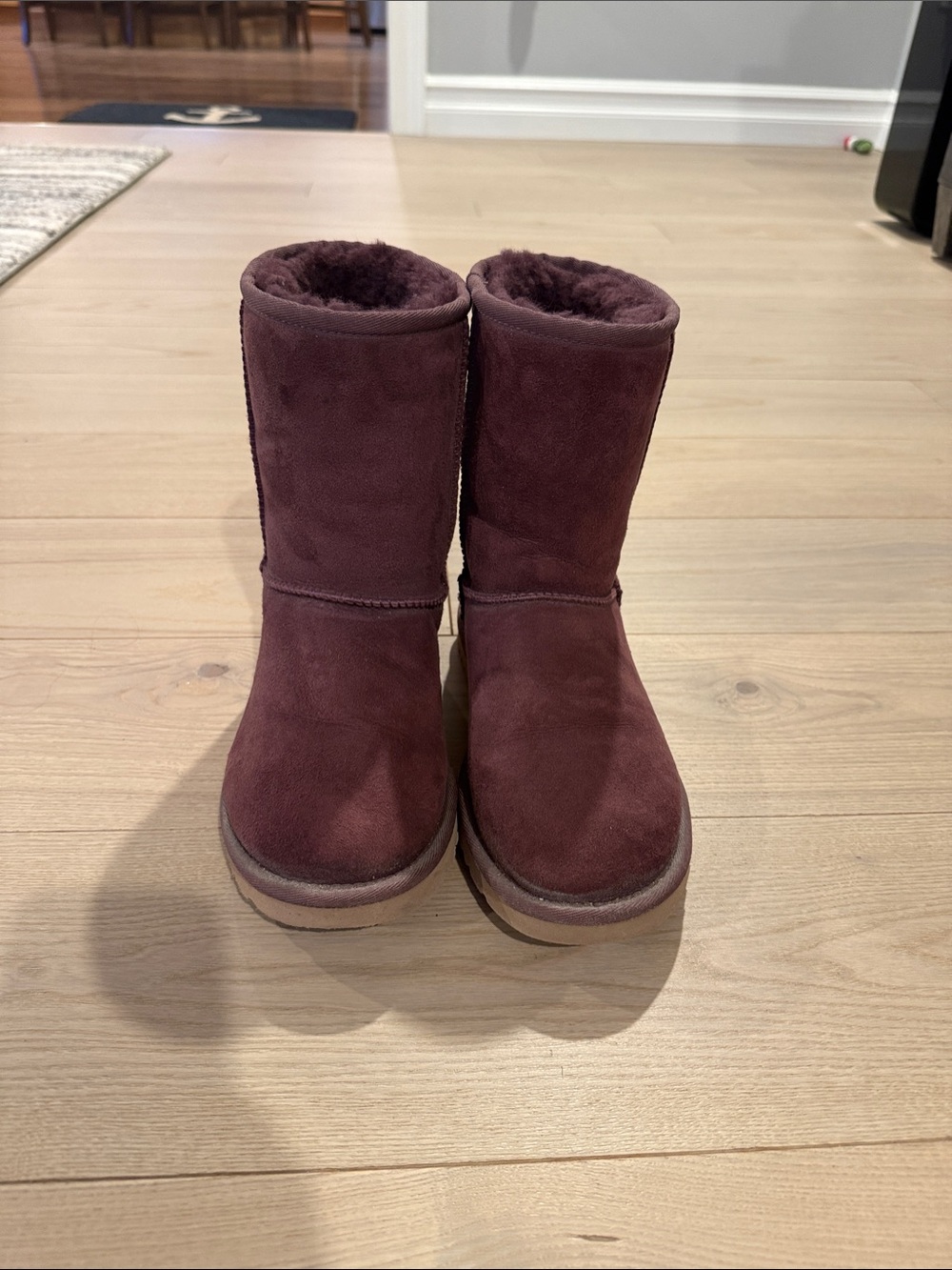 UGG Women's Suede Mid-Calf Boots in Burgundy/Plum
